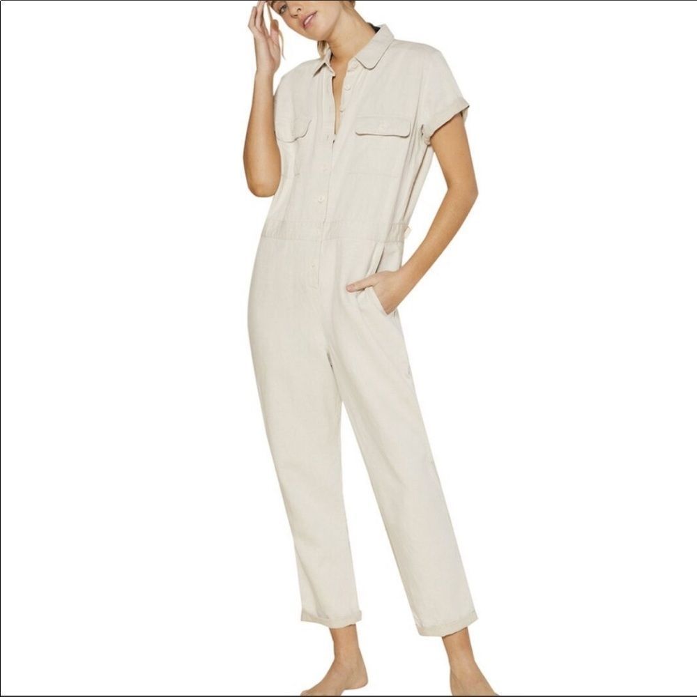 Outerknown S.E.A. Sustainable Organic linen blend jumpsuit size large
